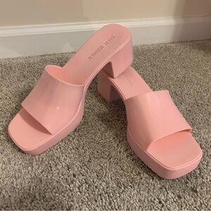 Steve Madden Blush Pink Block Heel Sandals
